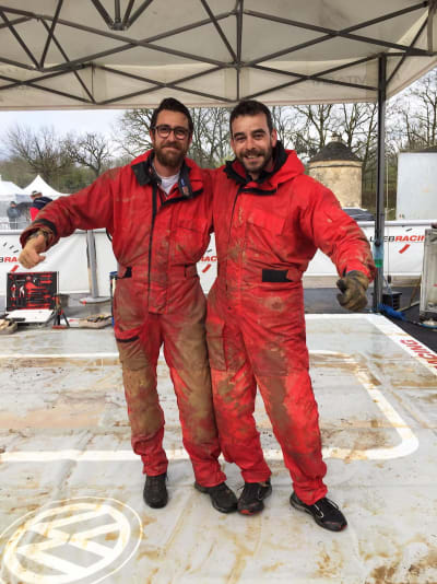 Ludovic, chef d'écurie Sébastien Loeb Racing et son coéquipier