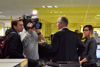 Journalistes et Mr Brissaud dans les locaux Starterre