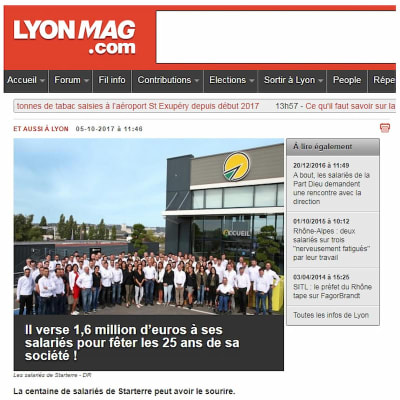 Article du journal Lyon Mag pour les 25 ans de Starterre