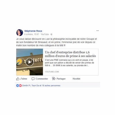 Partage d'une vidéo Facebook d'une collaboratrice Starterre pour les 25 ans