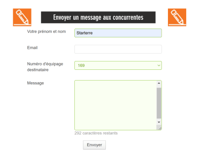 formulaire pour message d'encouragements