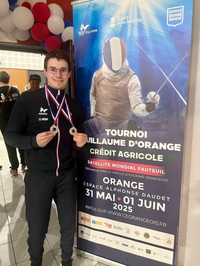 Quentin Fernandez-Anssoux médaillé au tournoi satellite international d'Orange en escrime fauteuil