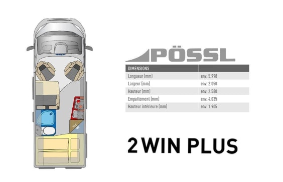Pössl 2WIN PLUS - ELEGANCE CITROEN JUMPER 2.2L 140 CV - AT8 Gris Artense 