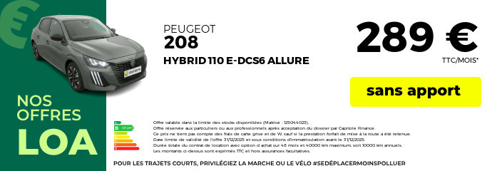 Offre loa peugeot 208 2025