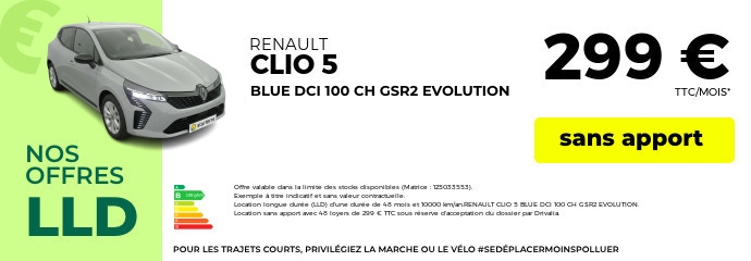 Offre lld clio 5 2025