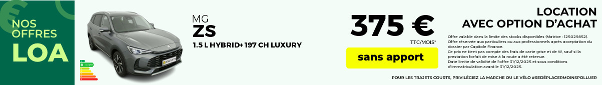 Offre loa MG ZS 2025