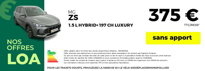 Offre loa MG ZS 2025