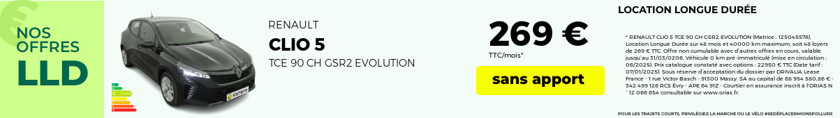 Offre lld renault clio 2026