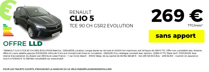 Offre lld renault clio 2026