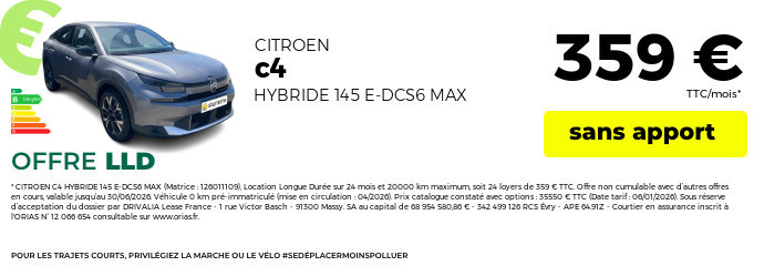 Offre lld citroen C4 juin 2026