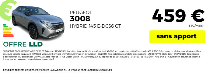 Offre lld peugeot 3008 juillet 2026