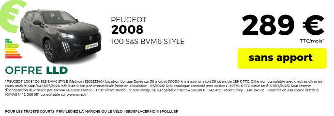 Offre lld peugeot 2008 juillet 2026