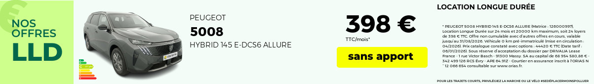 Offre lld peugeot 5008 aout 2026