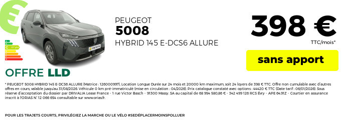 Offre lld peugeot 5008 aout 2026