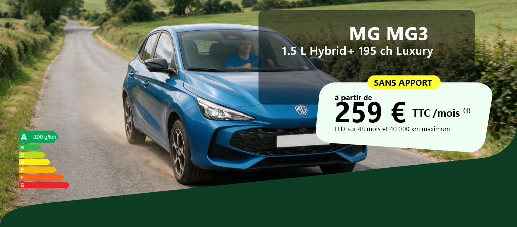 offre septembre 2026 mg mg3