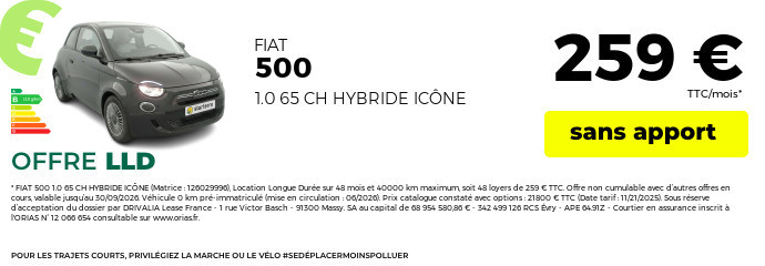 Offre septembre 2026 fiat 500