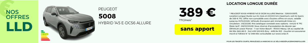 Offre LLD Peugeot 5008 2026